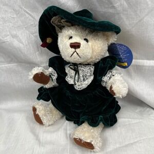 VTG Pickford Brass Button Bear Louise Legendary Collection Green Dress Serenity